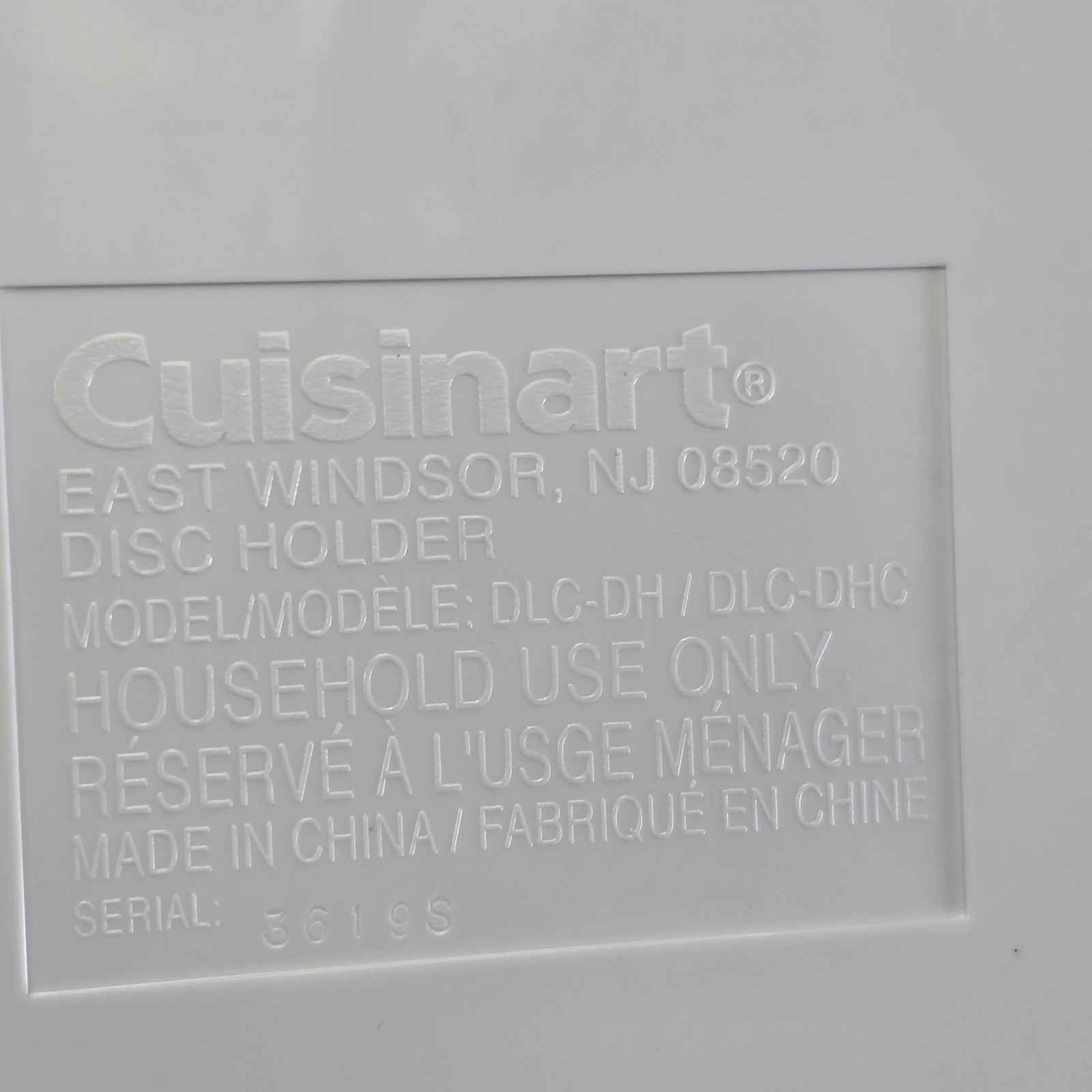 Cuisinart Disc Holder Three Blades Model # DLC See Description for Blade Details