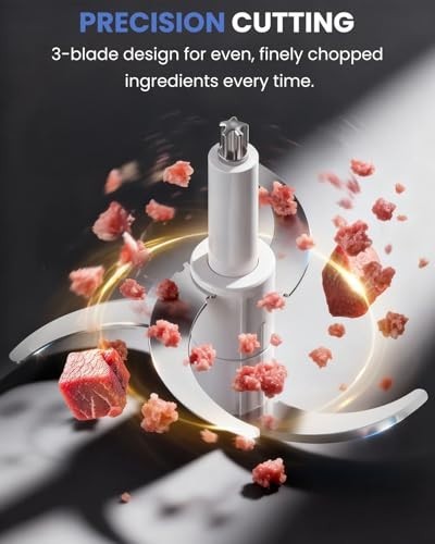 10-Cup Food Processor & Chopper, 600W Electric Meat Grinder, Stainless Steel Kit