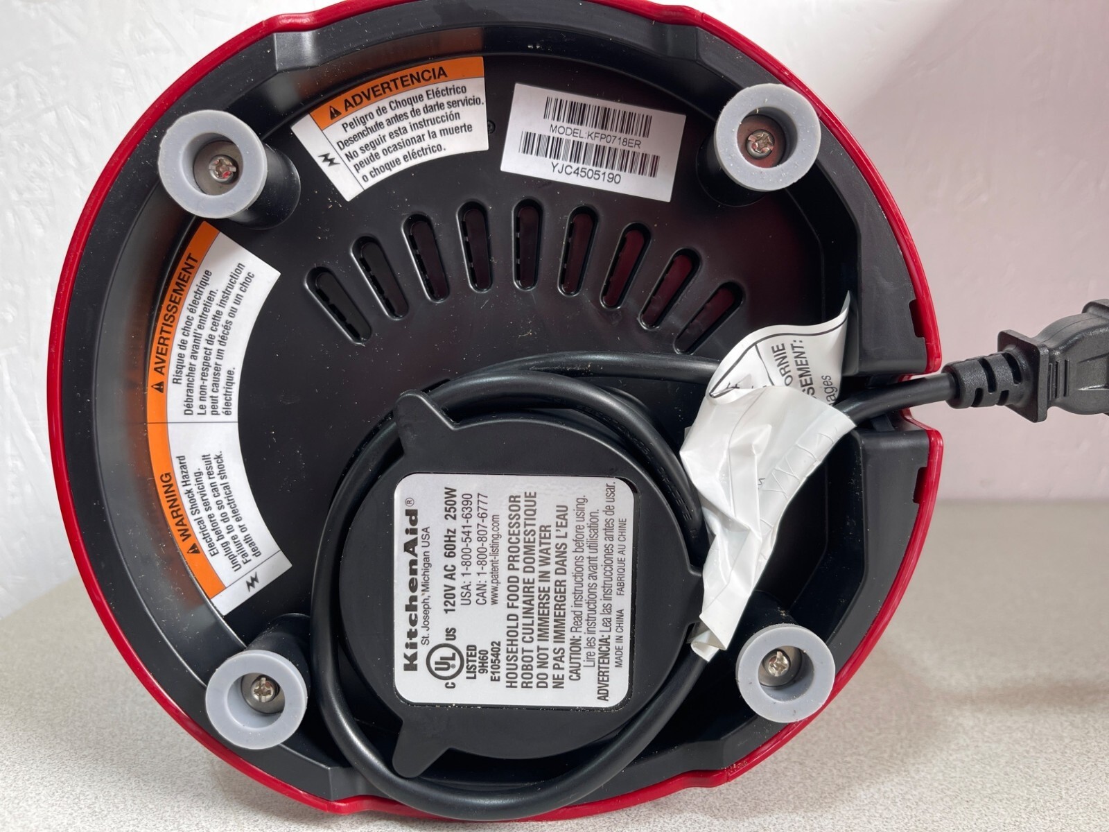 KitchenAid-KFP0718 Food-Processor 7 Cup Replacement Motor Base Empire Red