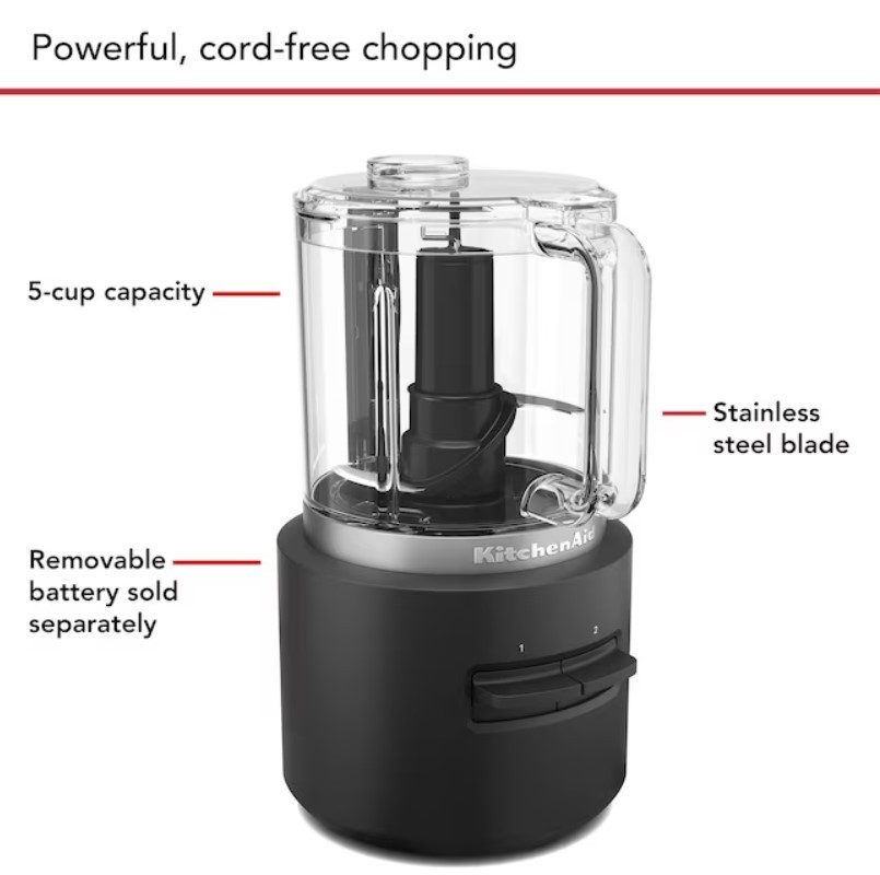 KitchenAid Go 5-Cup Plastic Mini Food Chopper ( Matte Black )