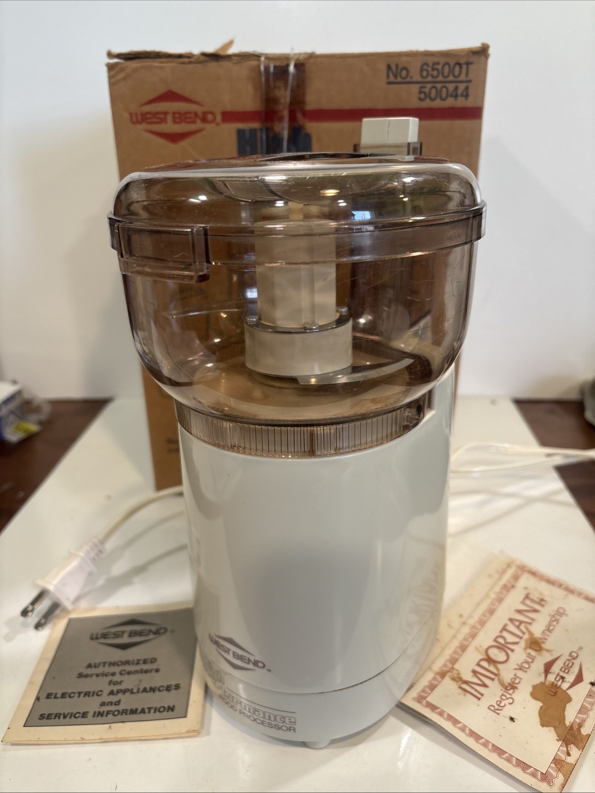 Vintage West Bend 6500T High Performance Food Processor Tested Works