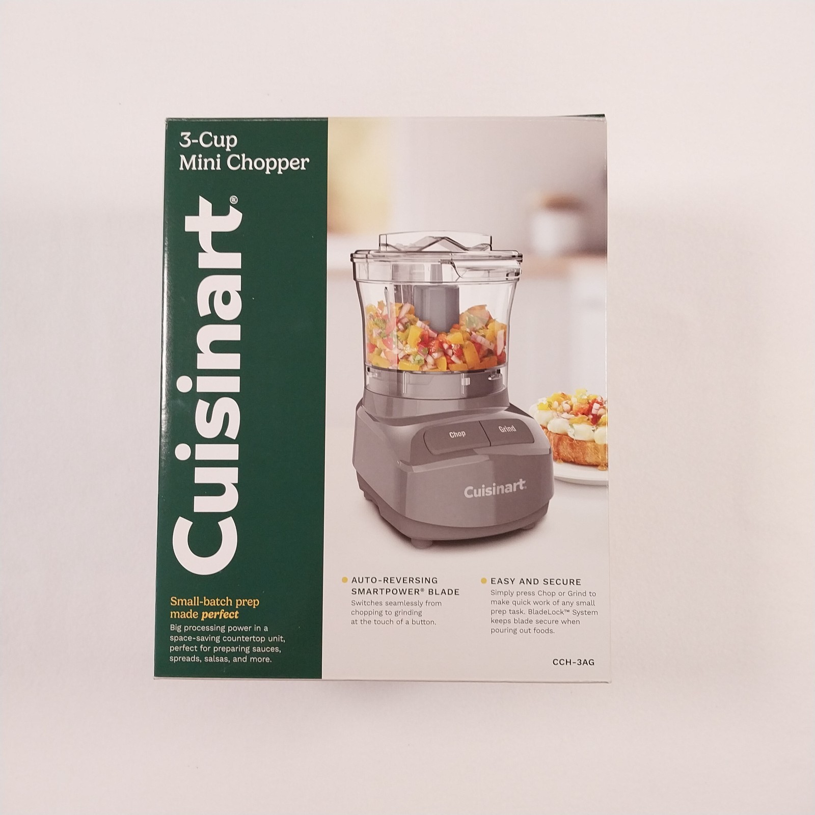 Cuisinart 3-Cup Mini Chopper Food Processor Prep New In Box Gray CCH-3AG