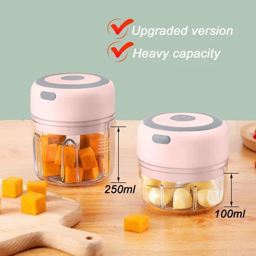 Electric Mini Garlic Chopper, 250ML USB Food Chopper Mincer, Vegetable Onion.