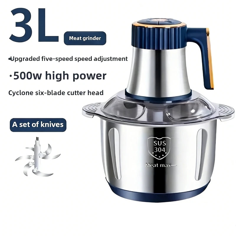 304 Stainless Steel Multifunctional Electric Food Processor 2L 3L 5L Meat Grinde