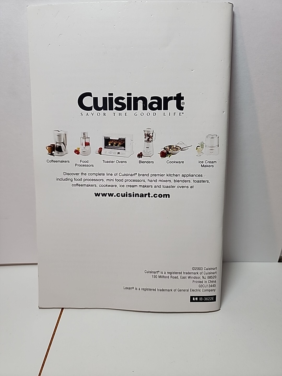 2003 Cuisinart Instruction Booklet Premier 11-cup Series JB9F