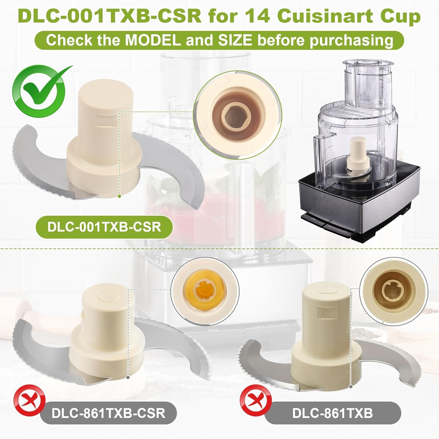 Blade for Cuisinart 14 Cup Food Processor Replacement for Model DLC-2014, DFP-14