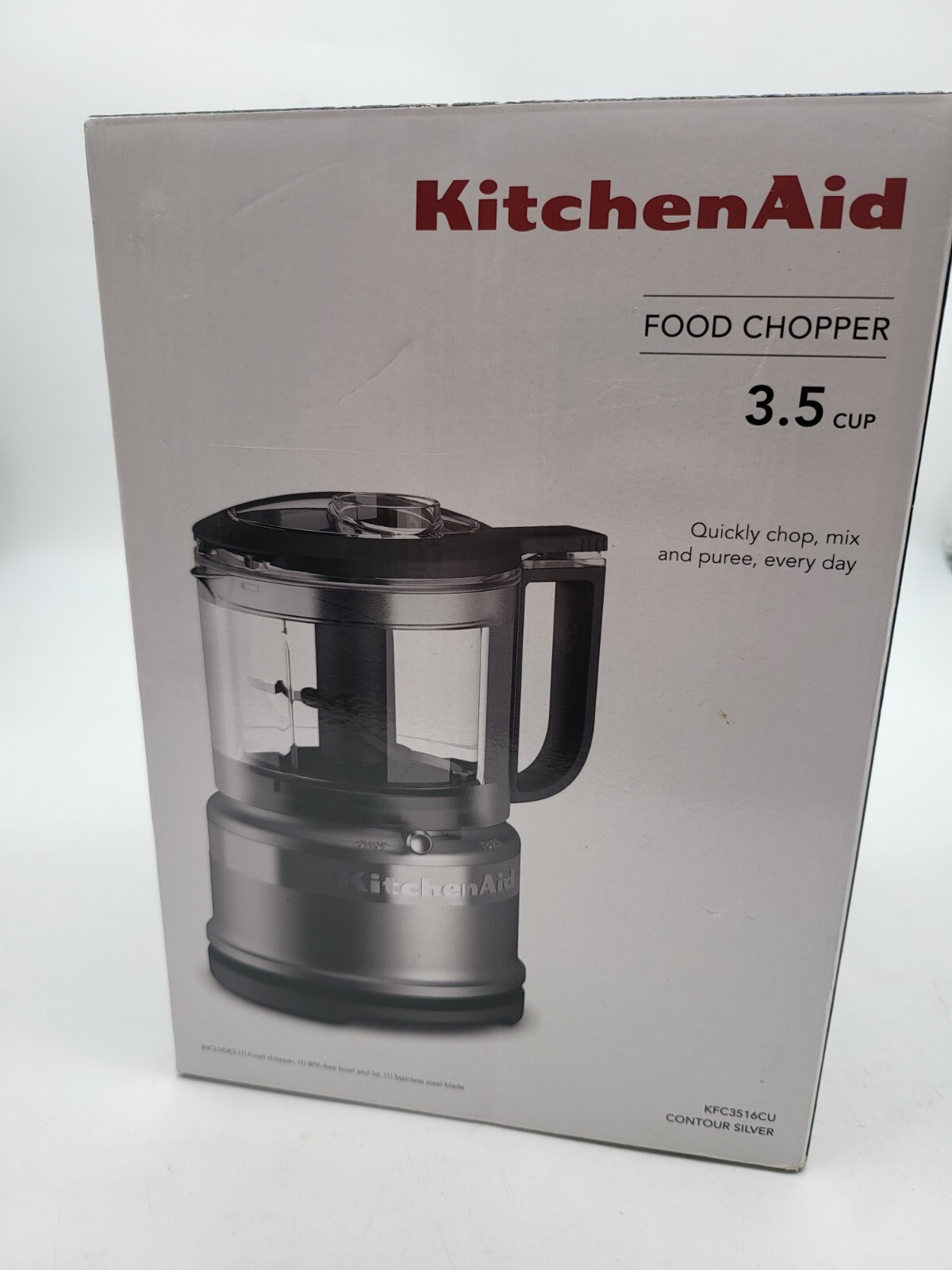 KitchenAid KFC3516CU 3.5 Cup Mini Food Processor, Contour Silver