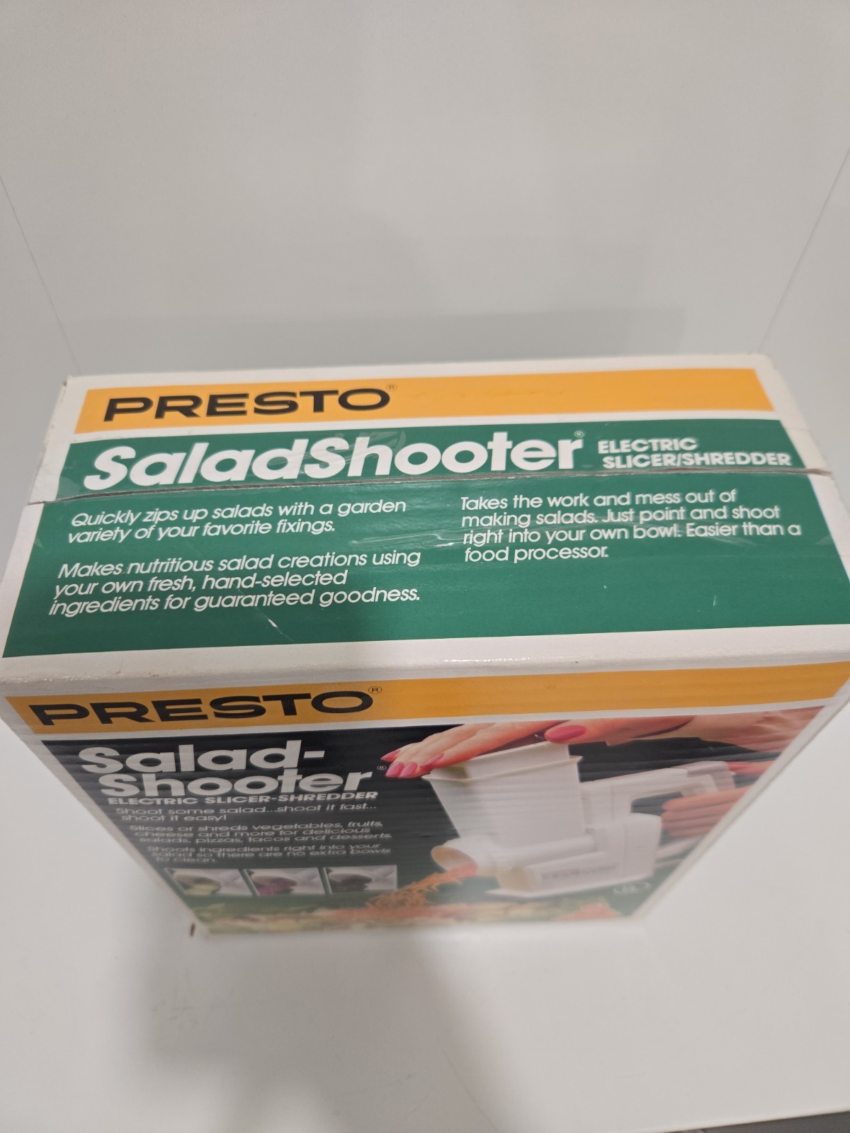 Vintage Presto Salad Shooter Electric Slicer Shredder 02910 Factory Sealed NOS