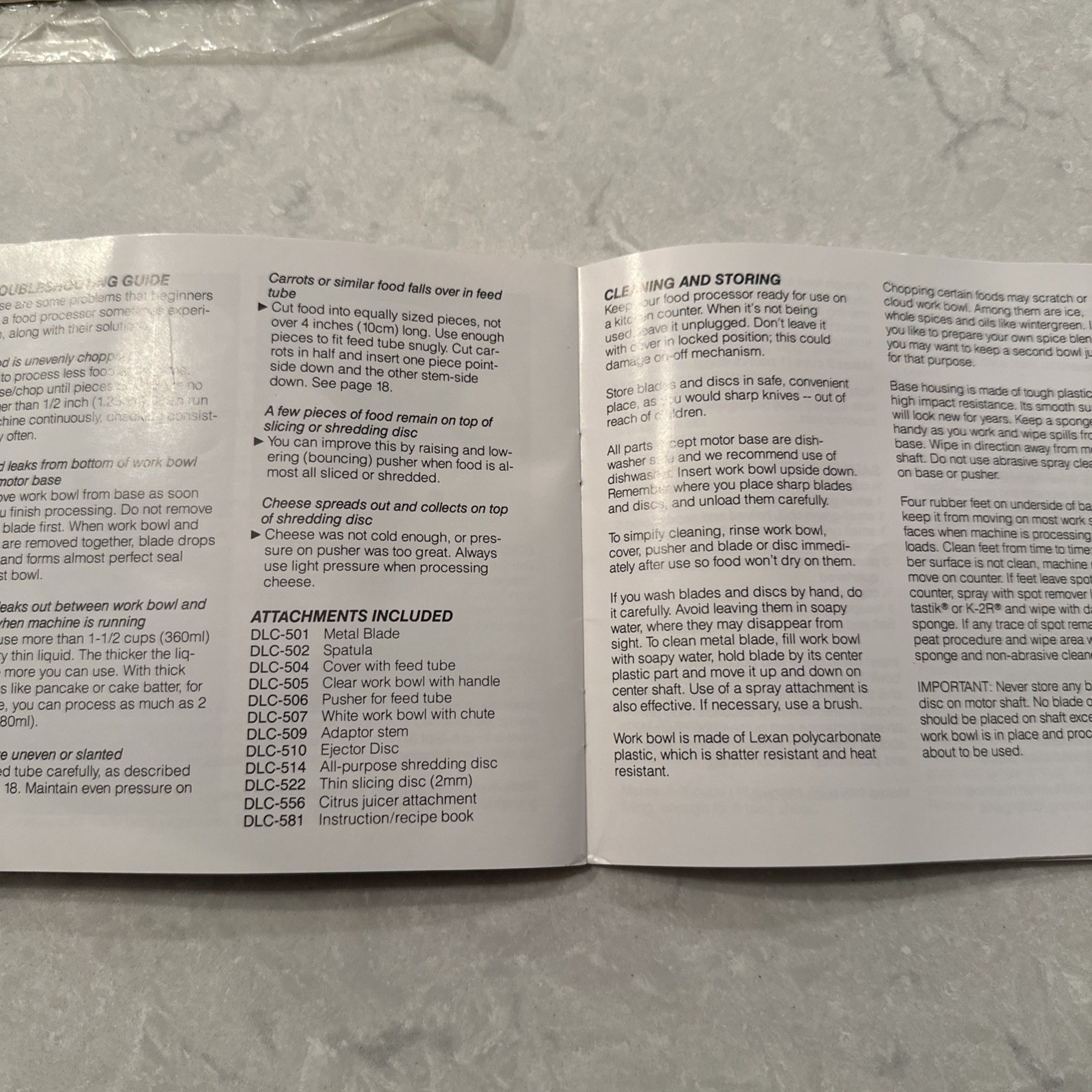 Cuisinart Little Pro Plus Food Processor Instructions and Recipes Manual Book