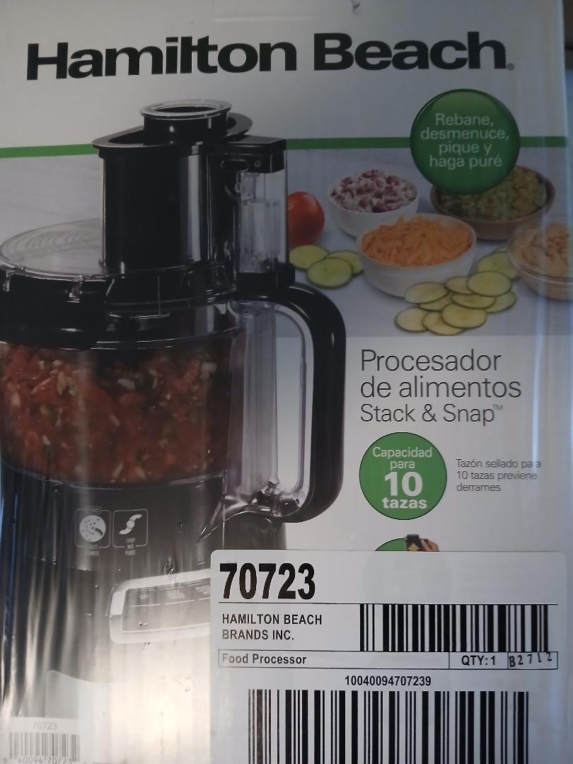 Hamilton Beach Stack & Snap 10 Cup Food Processor. NEW IN BOX.