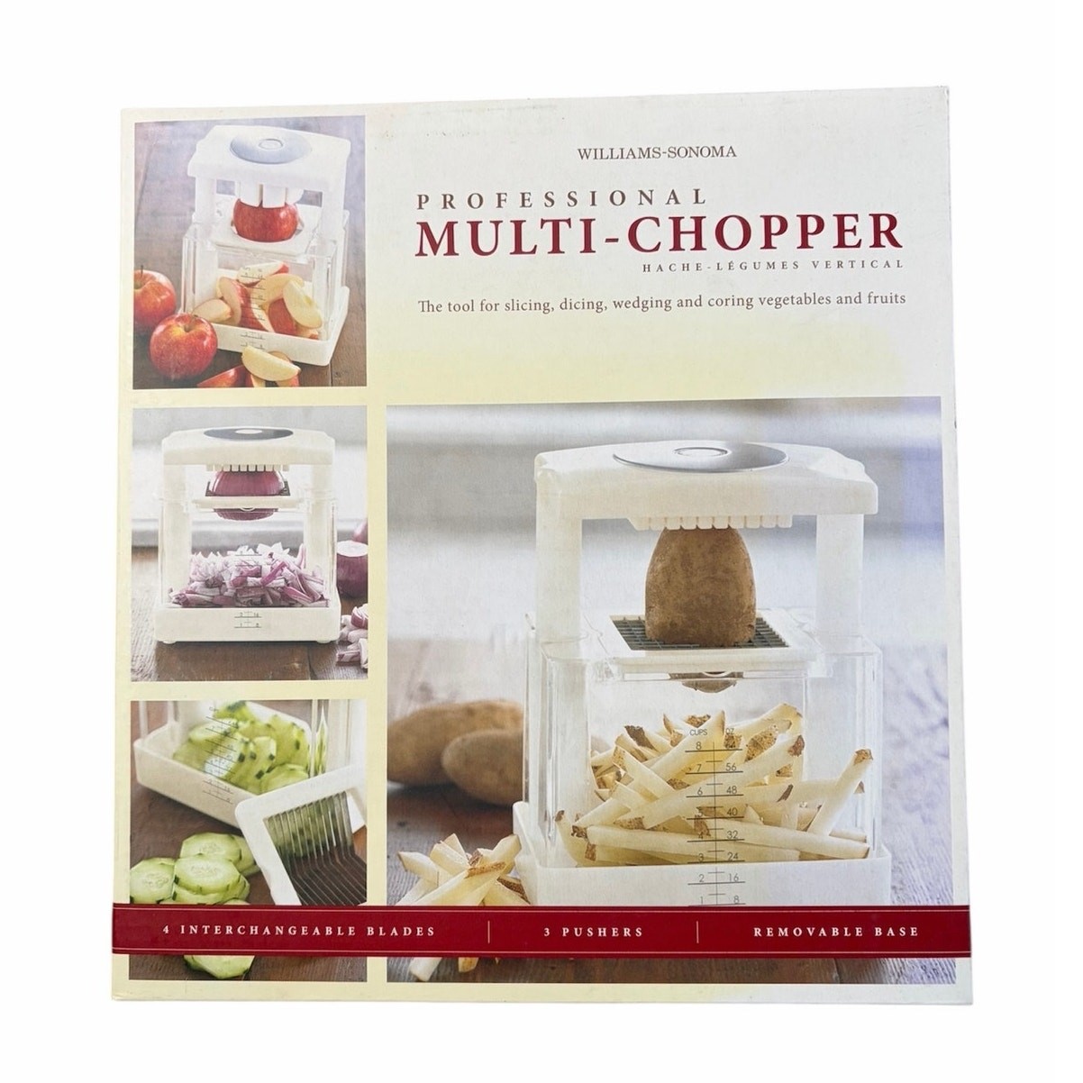 Williams Sonoma Professional Multi-Chopper Fruit & Vegetable Dicer Slicer Corer