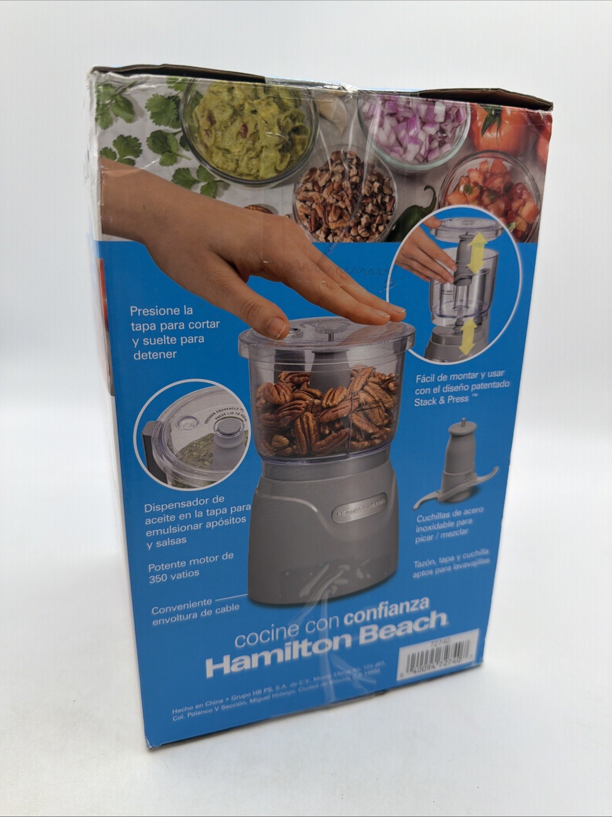 Hamilton Beach Gray Chopper Stack & Press Food Processor Mini 3 Cup 72740 – NEW