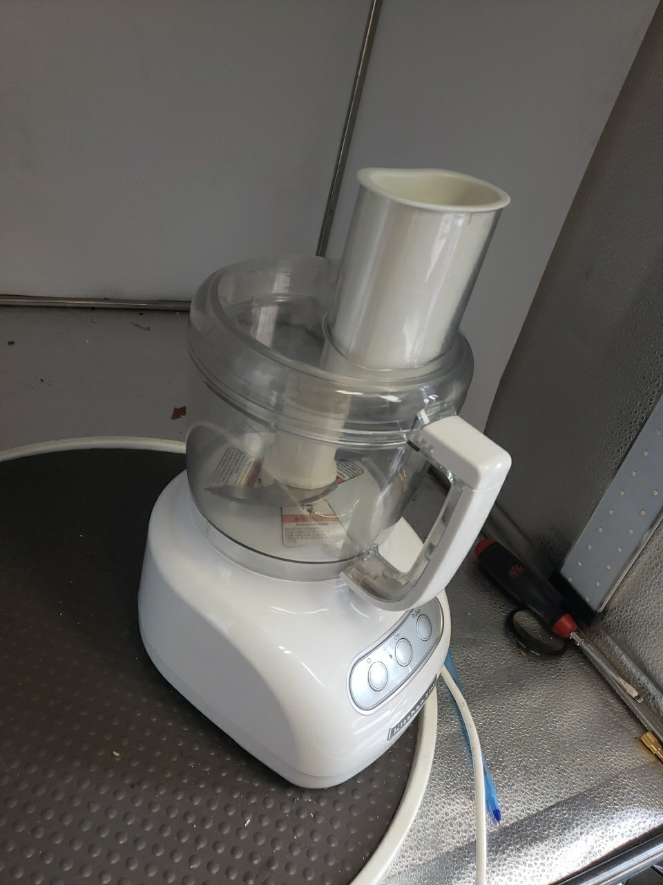 KitchenAid Food Processor White KFP715WH2 Motor Base Bowl Blade Lid TESTED