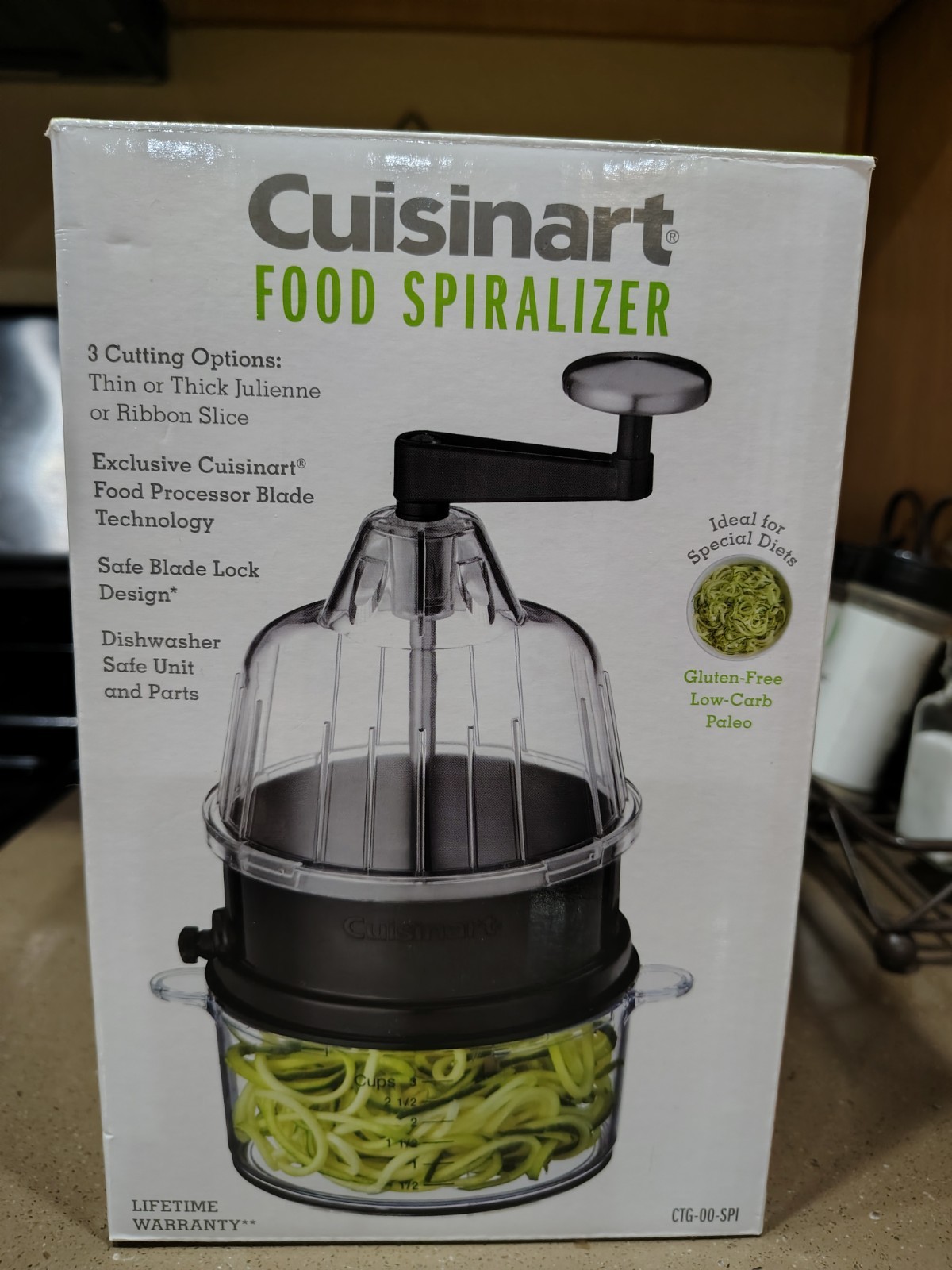 Cuisinart Food Spiralizer 3 Cutting Options Stainless Steel Blade