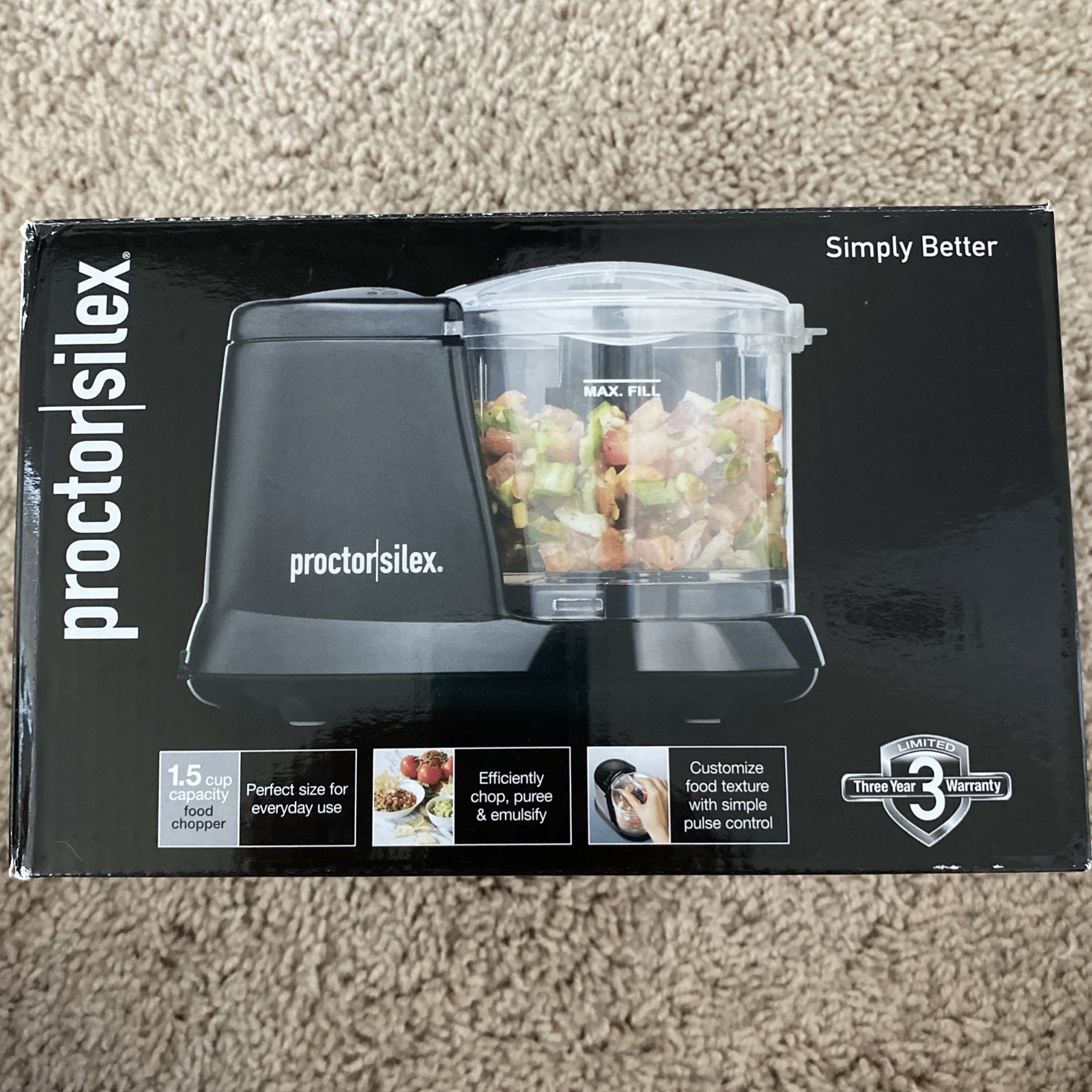 Proctor Silex 72507 1.5 Cup Food Chopper – Black
