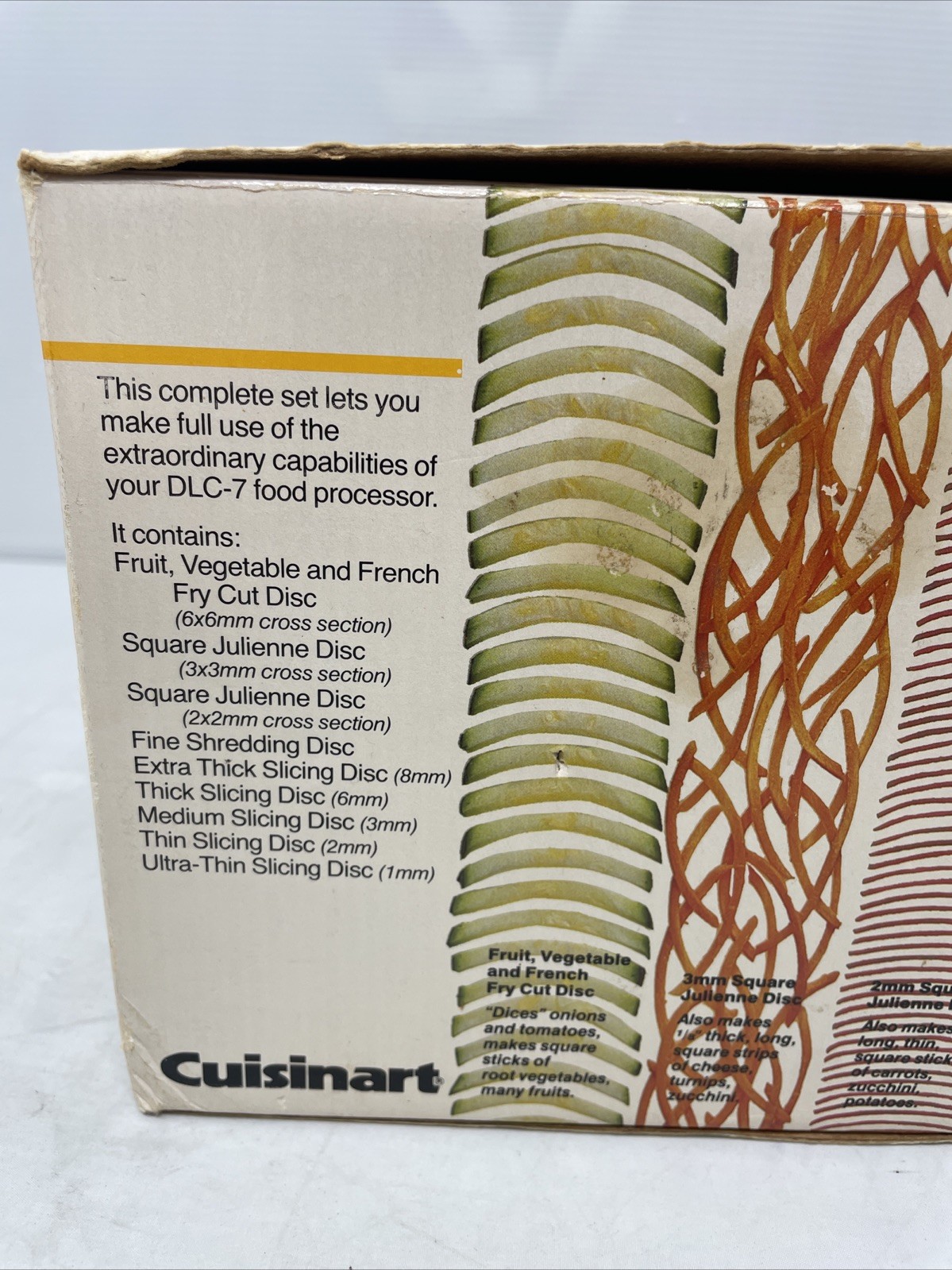 Cuisinart Food Processor Complete DLC-7 Nine Disc Set DLC-070 Open Box Unused