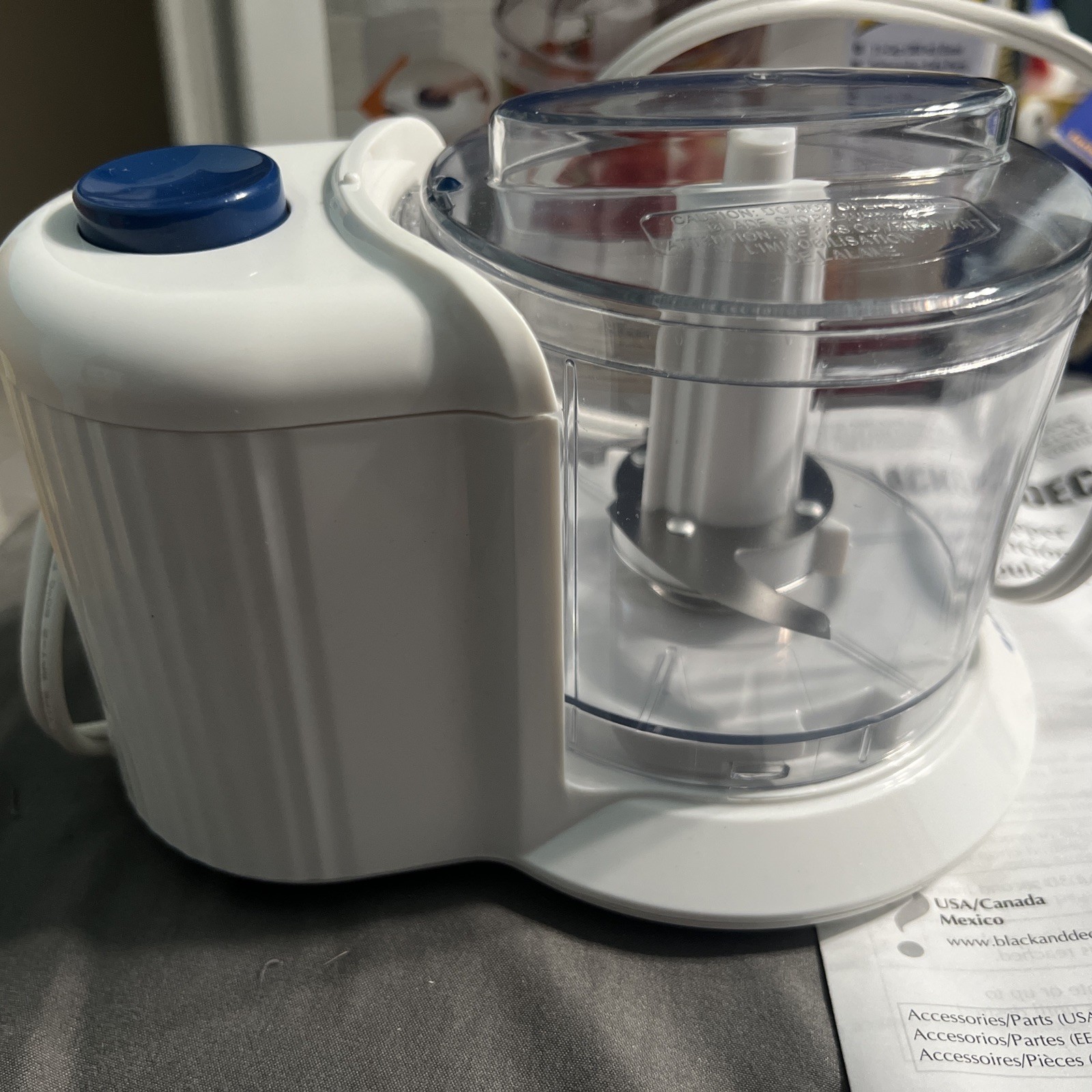 Black & Decker Home 1.5-Cup One Touch Electric Chopper White Model HC306