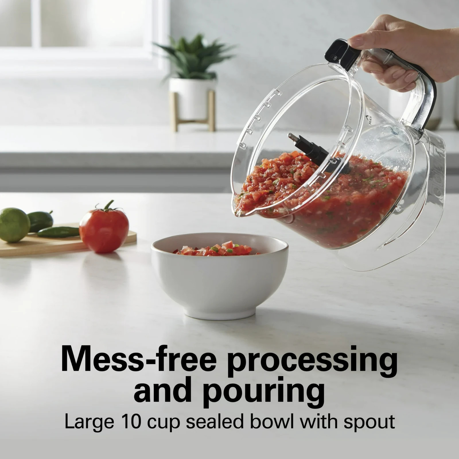 Hamilton Beach Stack & Snap Food Processor with Bowl Scraper, 10 Cup Capacity, B