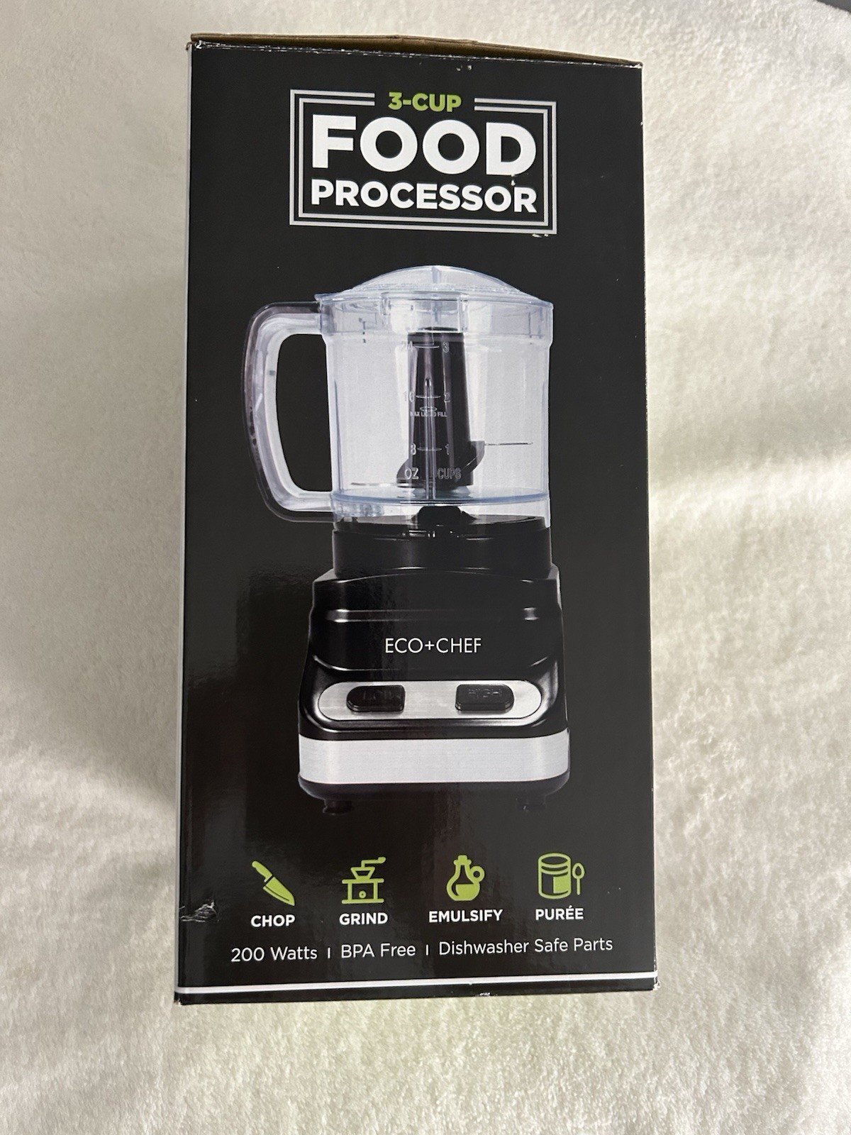 Eco Chef 3 Cup 2 Speed Food Processor (Chop Grind Emulsify Purée) NEW