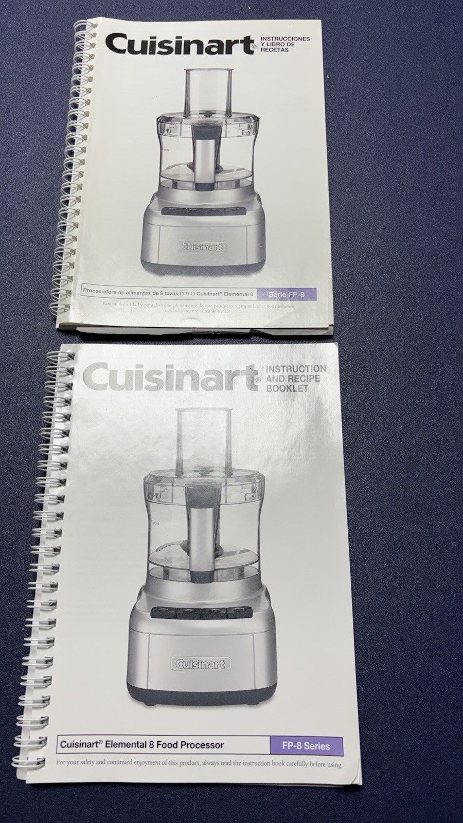 Cuisinart Food Processor FP-8 Manual Instruction and Recipe Booklet Elemental 8