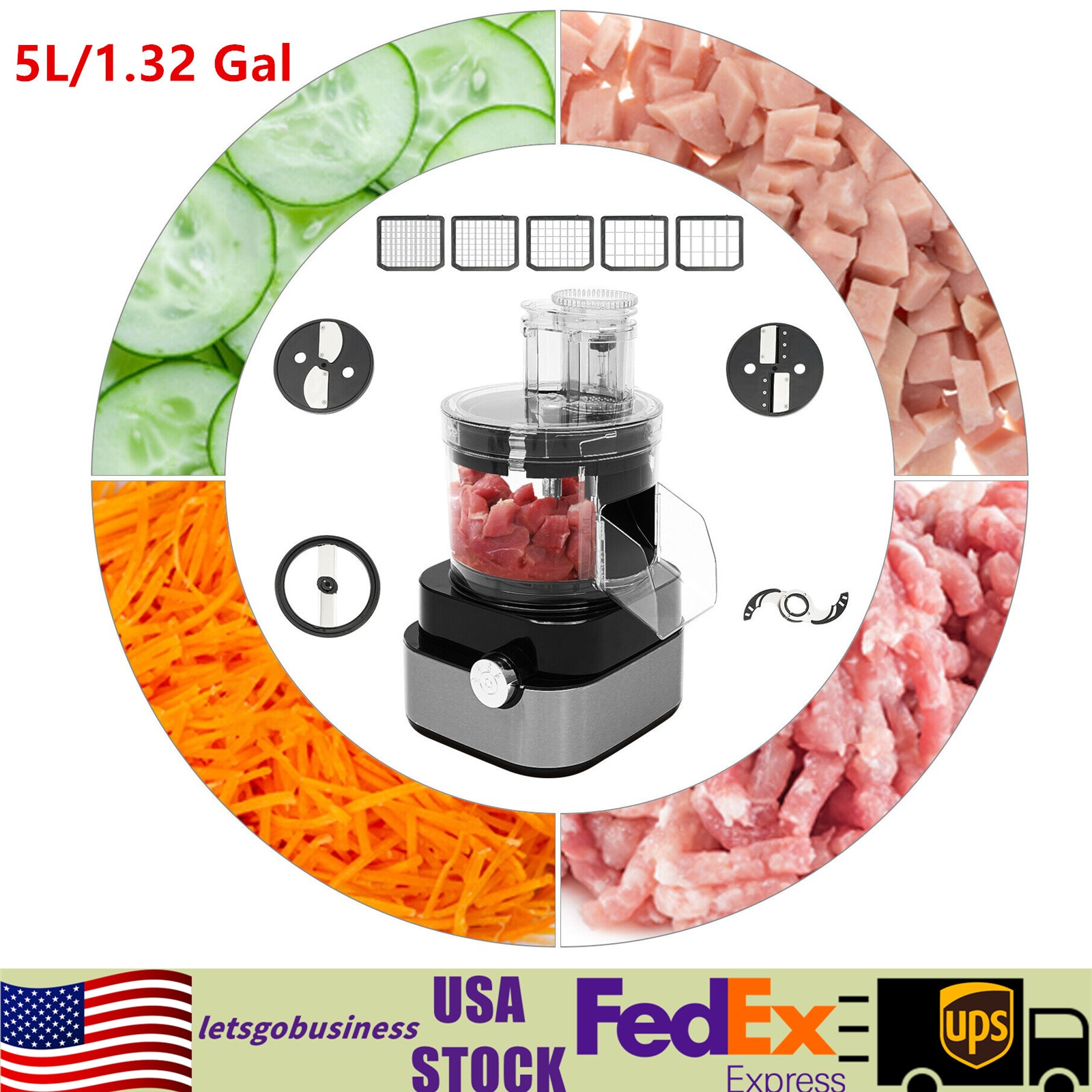 110V Electric Food Processor Vegetable Chopper Grinder Machine Commercial Home