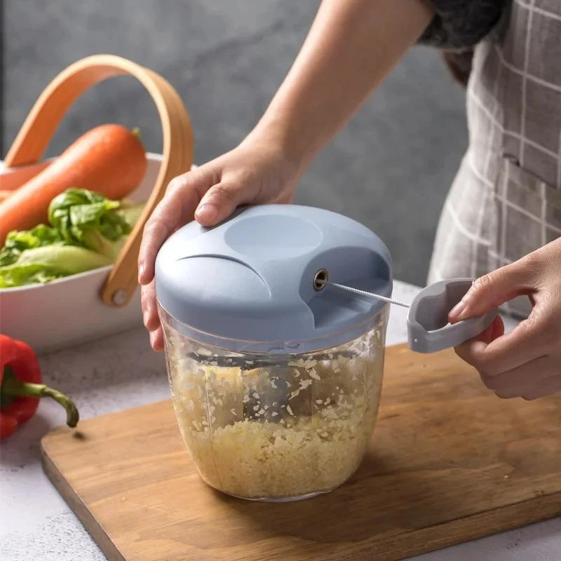 500/900ML Hand Chopper Manual Rope Food Processor Silcer Shredder Salad Maker Ga
