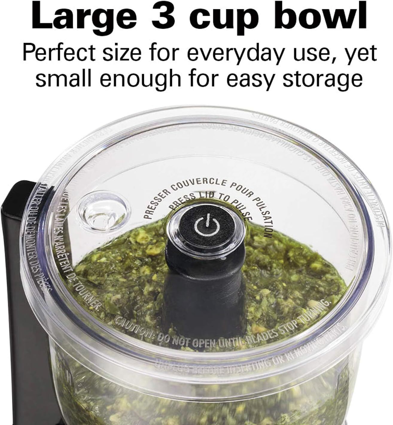 Hamilton Beach 3-Cup Mini Food Processor 350W Vegetable Chopper Dicing Black