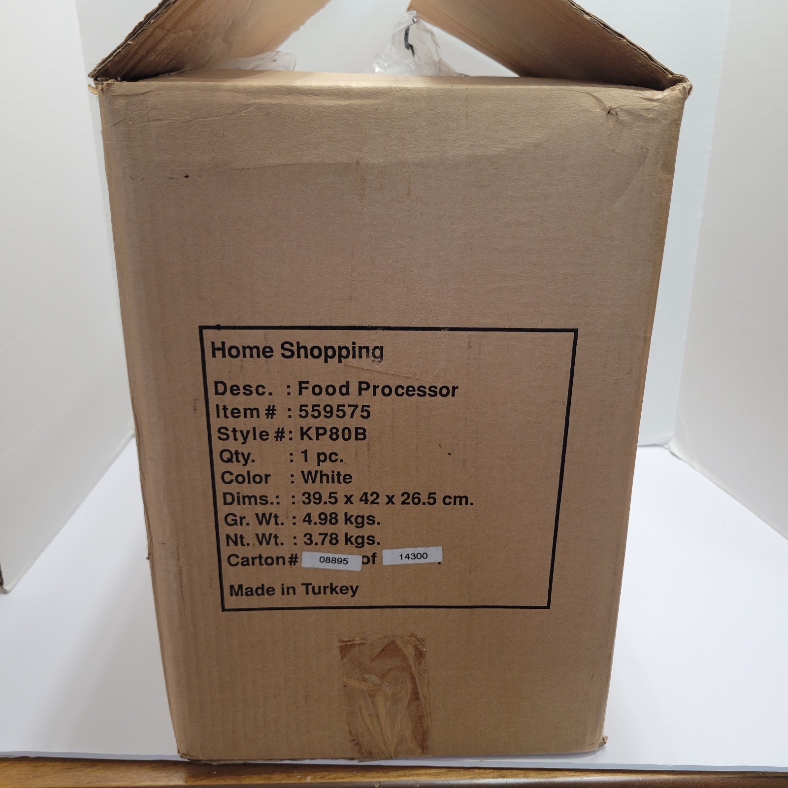 New In Box Bravetti Food Processor KP80B White Made in Turkey NOS HSN
