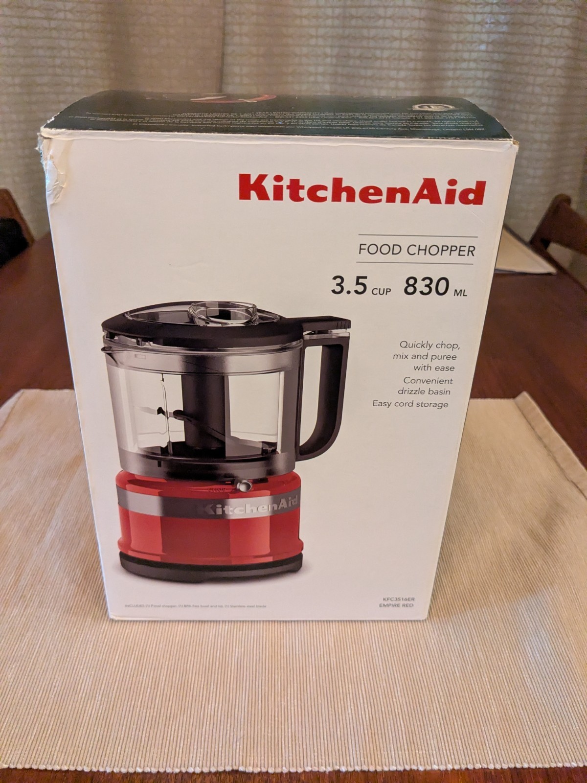 KitchenAid 3.5 Cup Mini Food Processor Red Chopper KfC3516ER Works Great