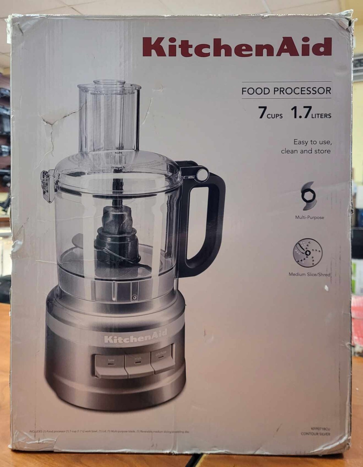 KitchenAid KFP0718CU Food Processor – Silver – NIOB