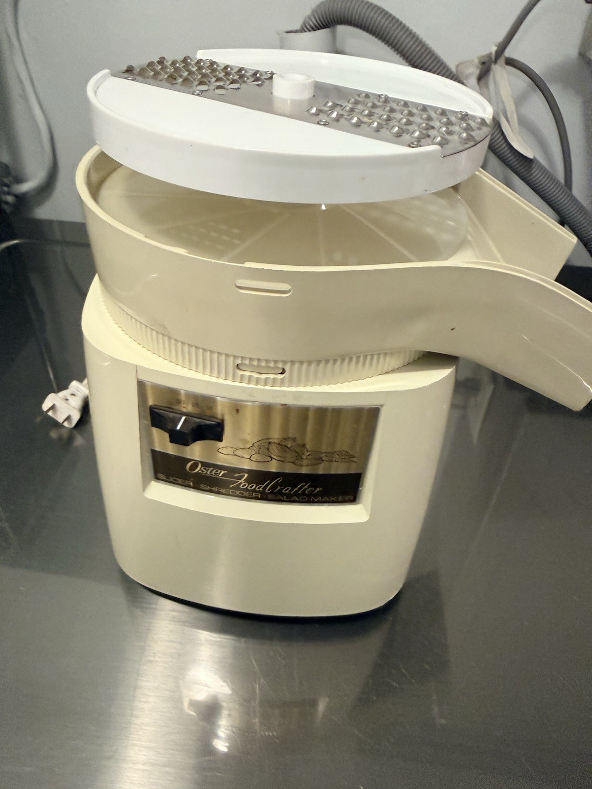Vintage Oster FoodCrafter Slicer Shredder Salad Maker Yellow Harvest Gold 1970s