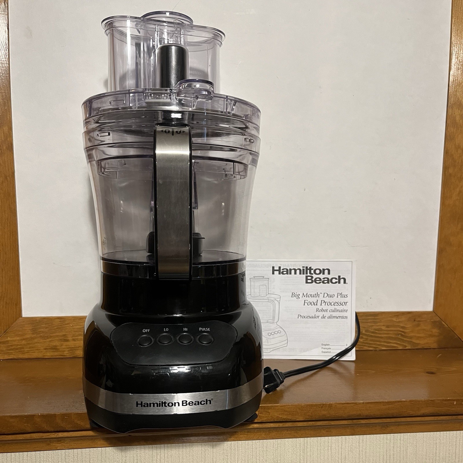 HAMILTON BEACH – 70580 – Big Mouth Duo Plus – Food Processor – Black * EXCELLENT