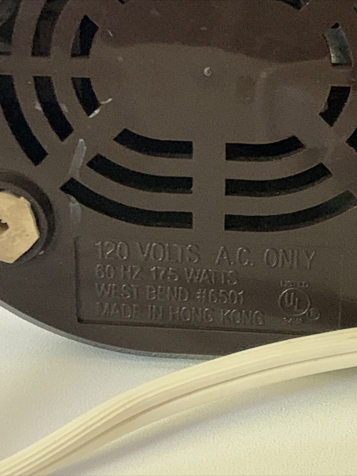 West Bend 6501 Food Chopper Part- motor base unit REPLACEMENT PART “Works”