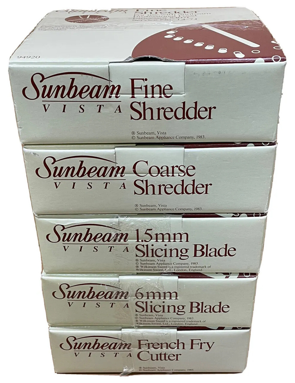 Sunbeam Vista Professional Food Processor 5 Blades 84071 Shred Slice Fry Cut