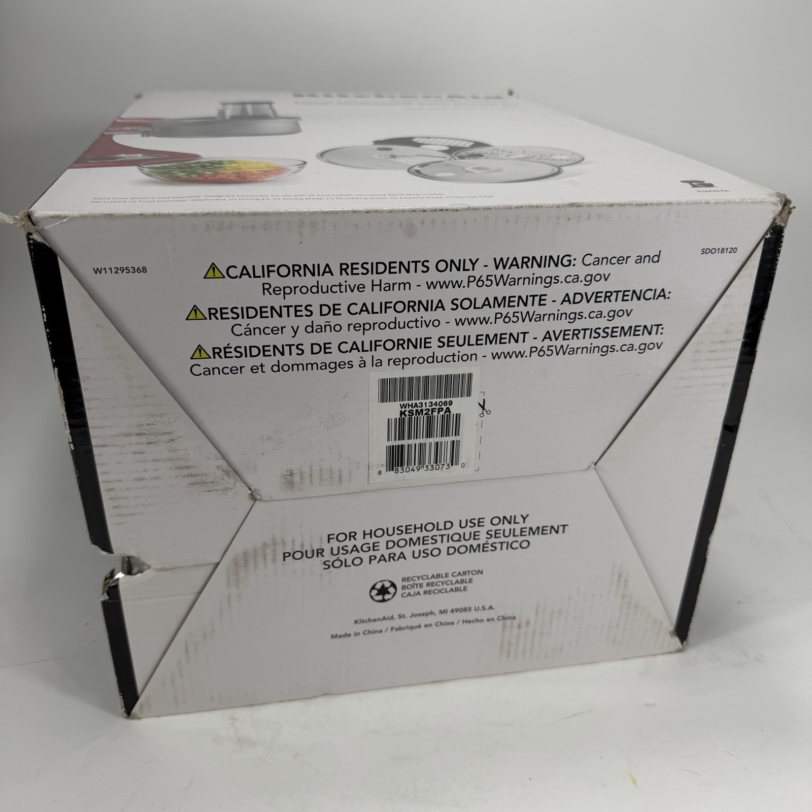KitchenAid Food Processor Dicing Kit Stand Mixer Attachment KSM2FPA Open Box