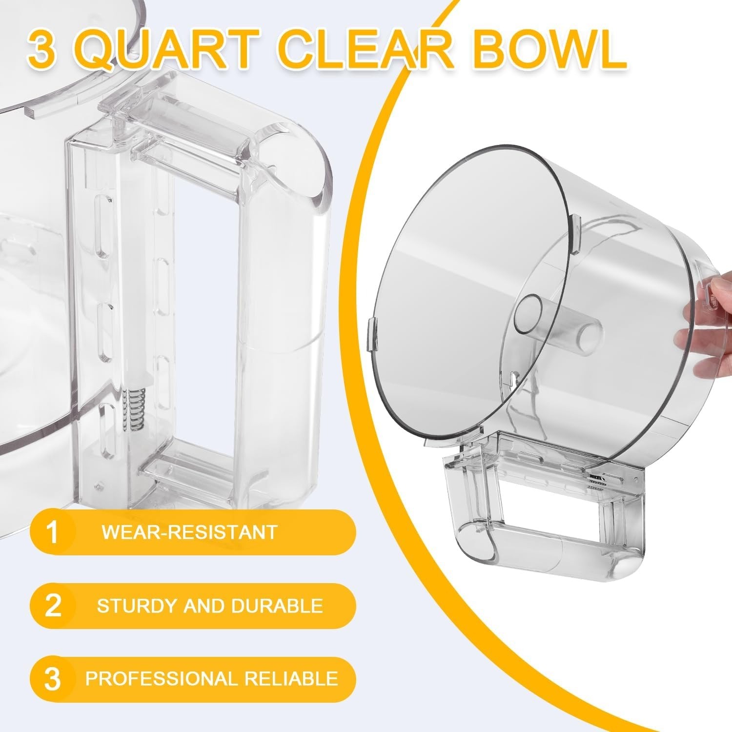 112203 Food Processor 3 Quart Clear Bowl compatible with Robot Coupe R2