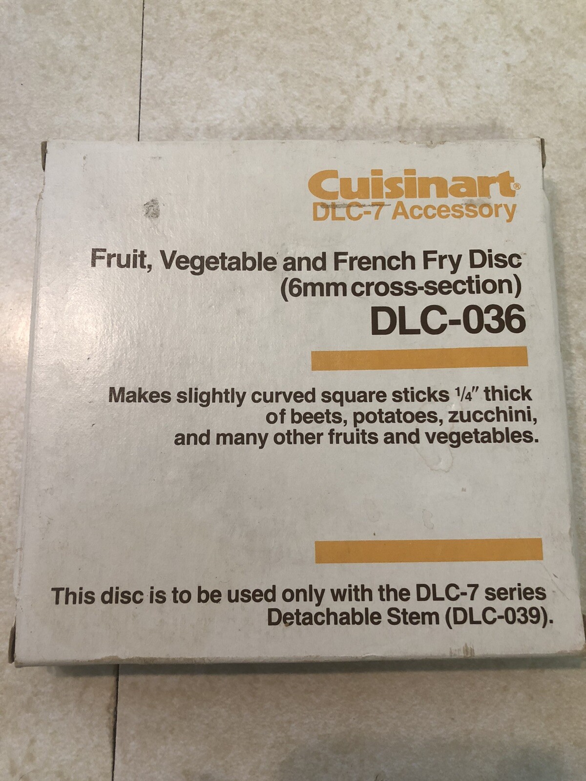 CUISINART DLC-036 NEW French Fry Cut Disc Fruit Veggies French Fry 6MM UseDLC-7