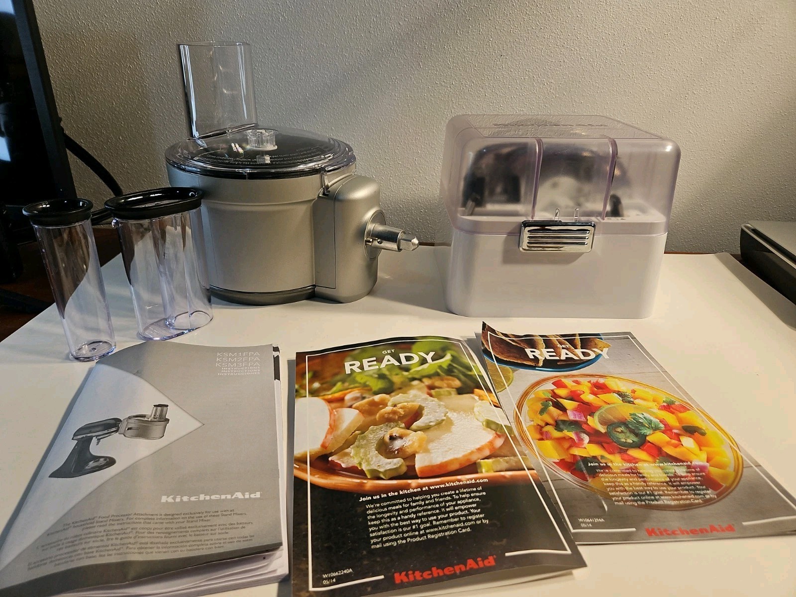 KitchenAid Stand Mixer Food Processor KSM2FPA Attachment Complete Set Excellent