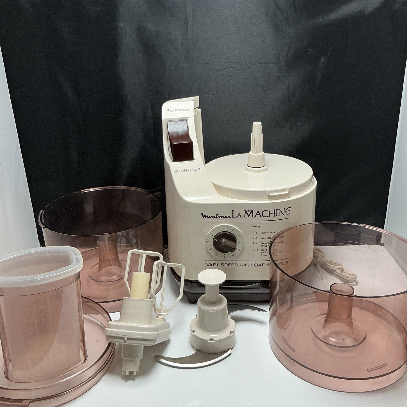 La Machine Food Processor Model LM5 Moulinex 375w Vintage 1970s 7 Piece Tested