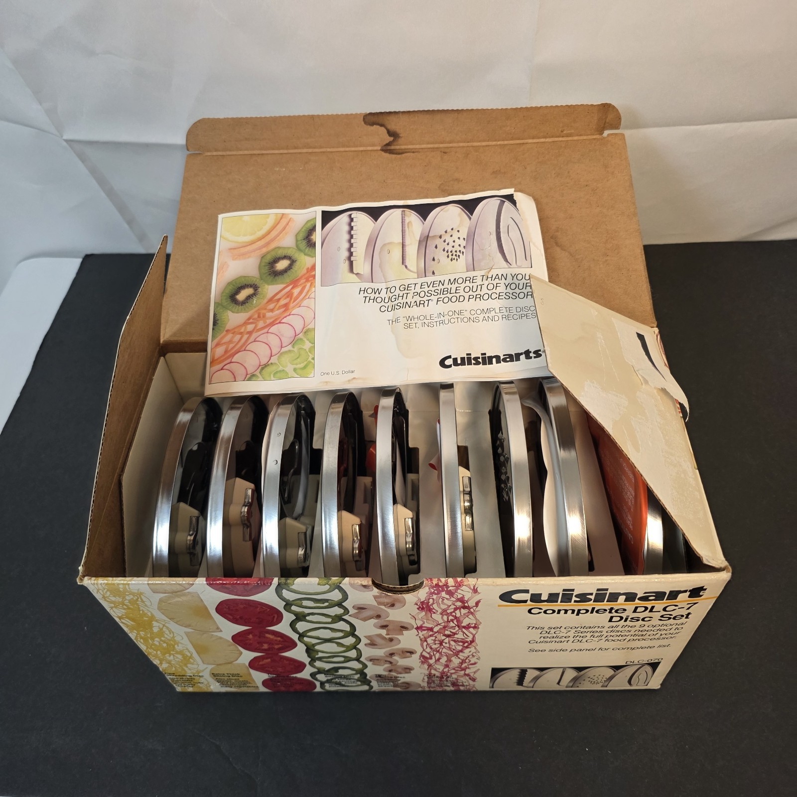 Cuisinart Food Processor DLC-7 Complete 9 Disc Set in Original Box Japan