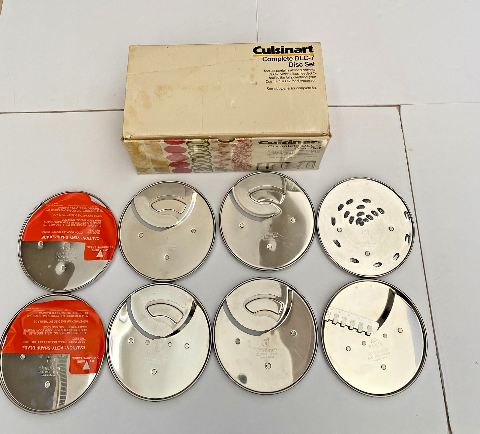 Cuisinart DLC-7 Discs in Original Box DLC-070 8 Discs 2 NWT