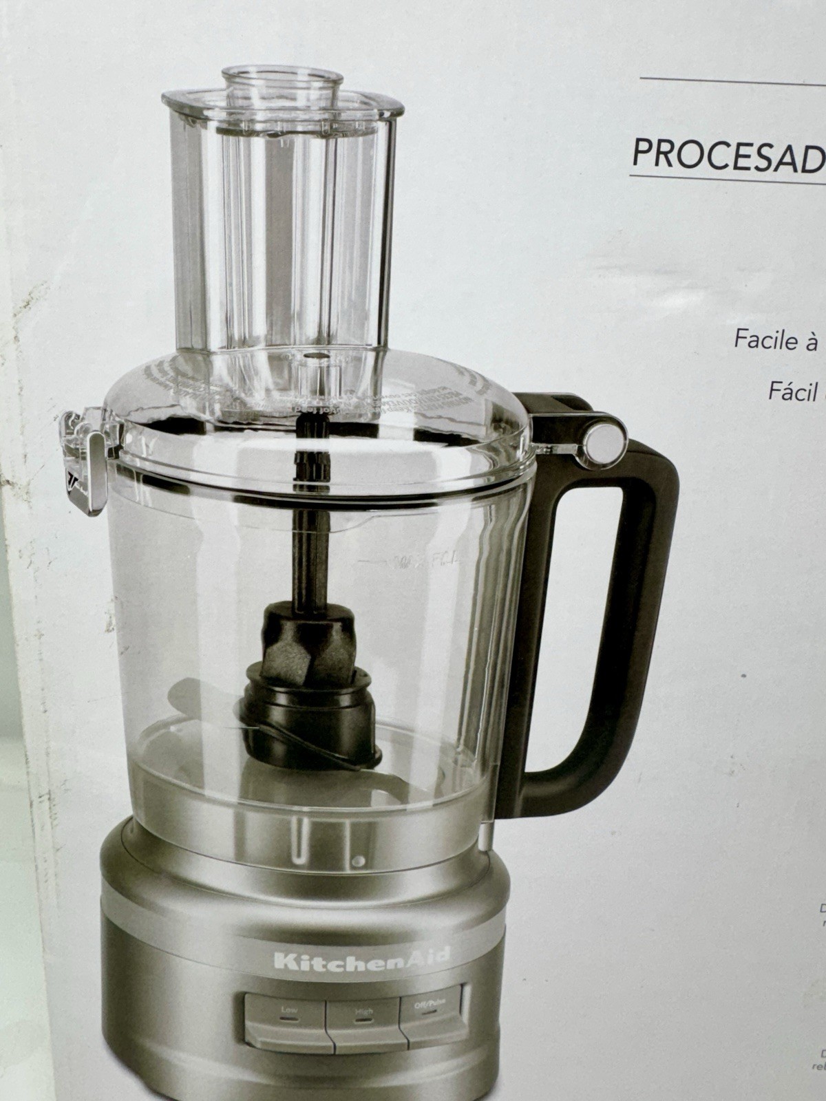 KitchenAid 9 Cup Food Processor Plus 3 Speed Option Wide Mouth Empire Silver NEW