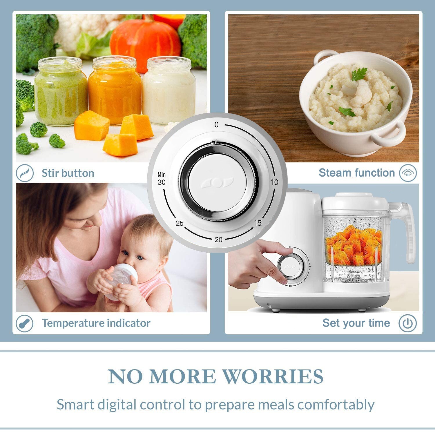 5 in 1 Multifunctional Food Processor 600W Kitchen Food Chopper Blender 10 Cups