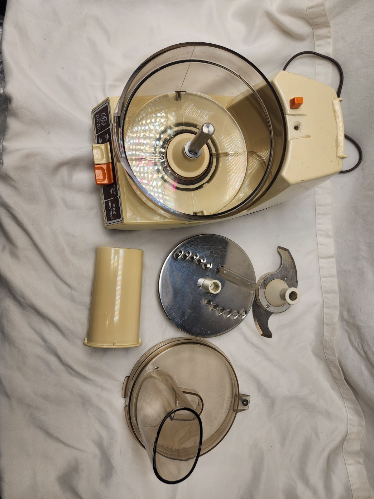 Vintage GE Food Processer General Electric D2FP4200 Woodgrain 1970s Tested