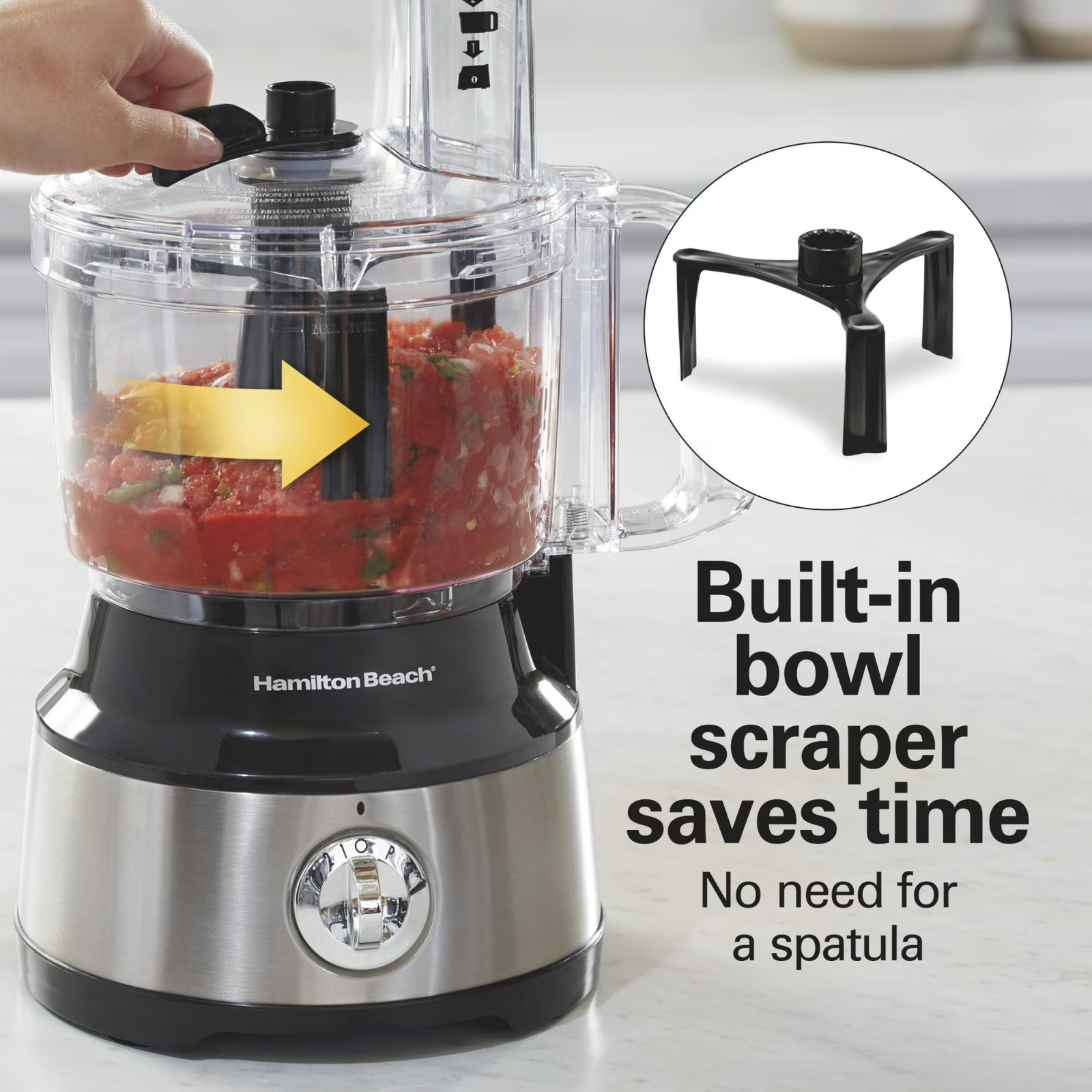 10 Cup Food Processor and Chopper with Extra Large Chute and Bowl Scraper, Black