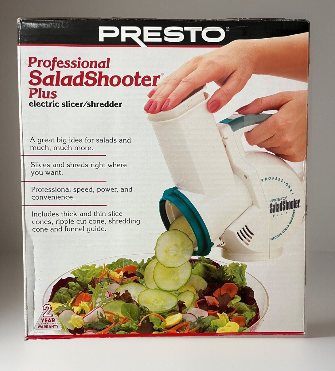 Presto Professional Salad Shooter Plus 02972 Slicer Shredder – Vintage New!