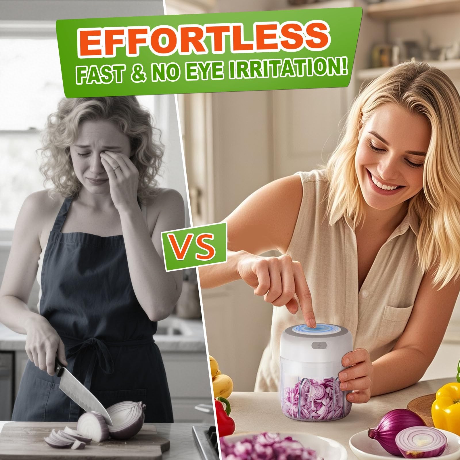 Vegetable Chopper, Rechargable USB Blender to Vegetable Portable Food Process…