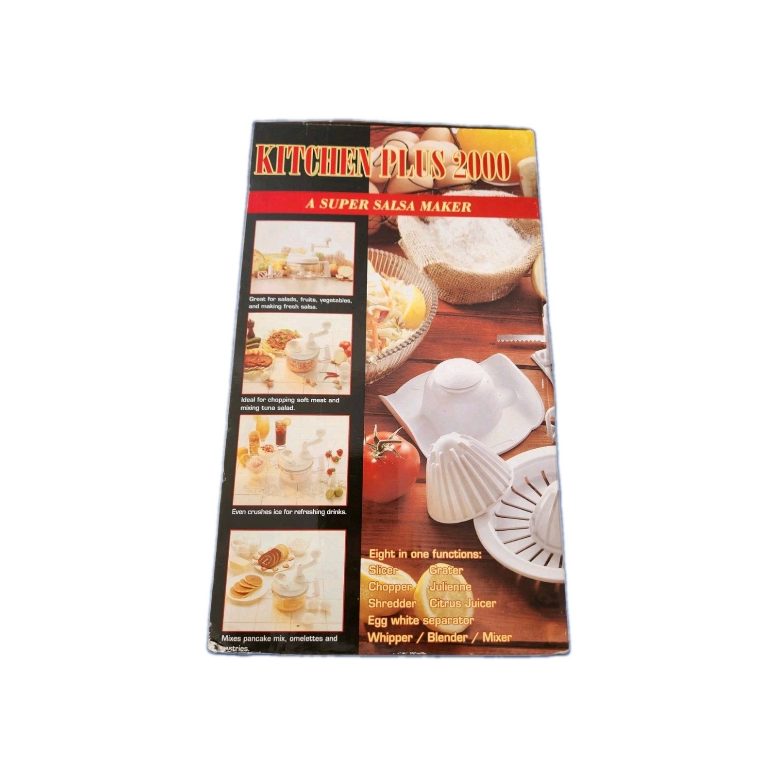 Kitchen Plus 2000 Manual Food Processor Chopper Slicer Open Box New Complete Kit