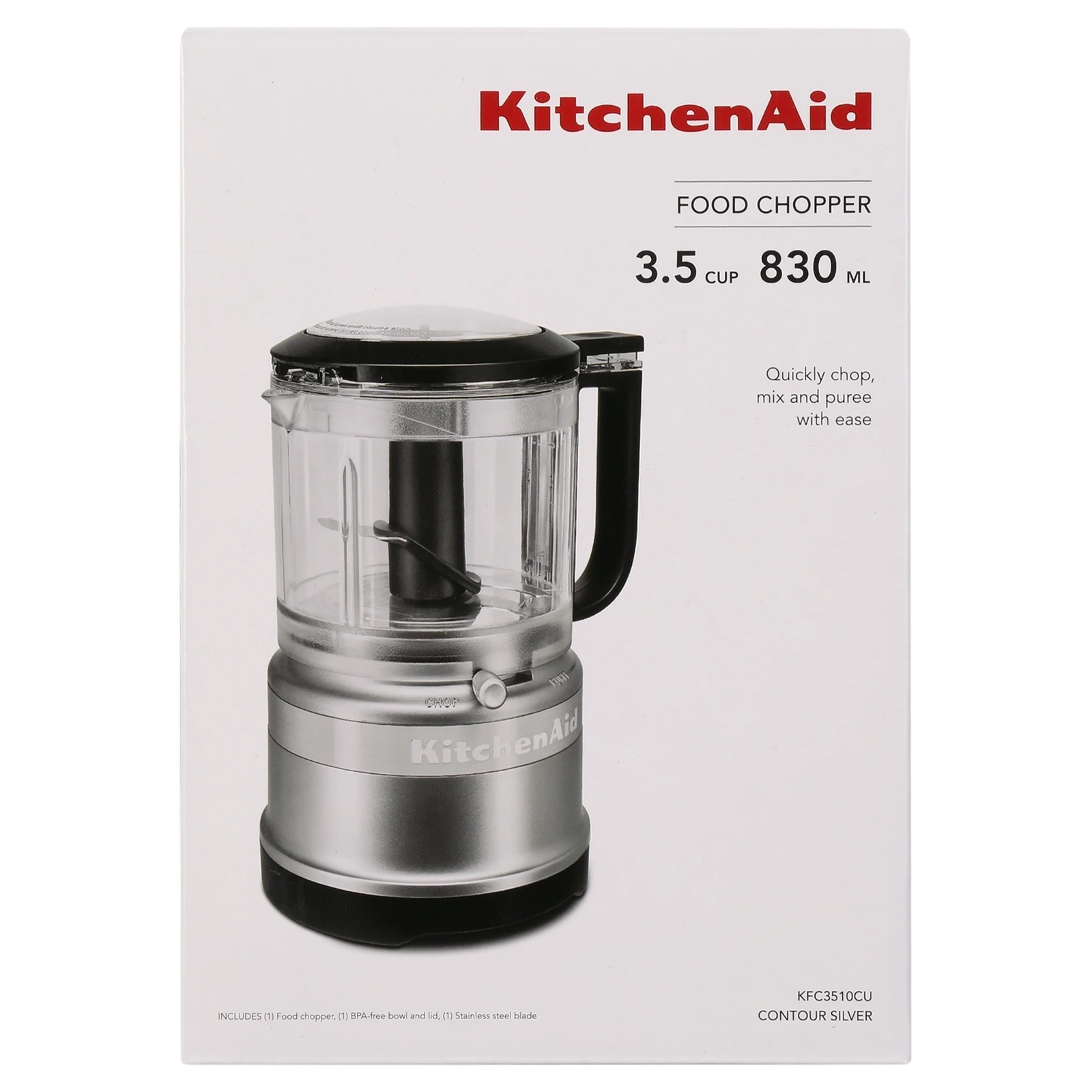 KitchenAid 3.5 Cup Food Chopper – KFC3510, Silver Color
