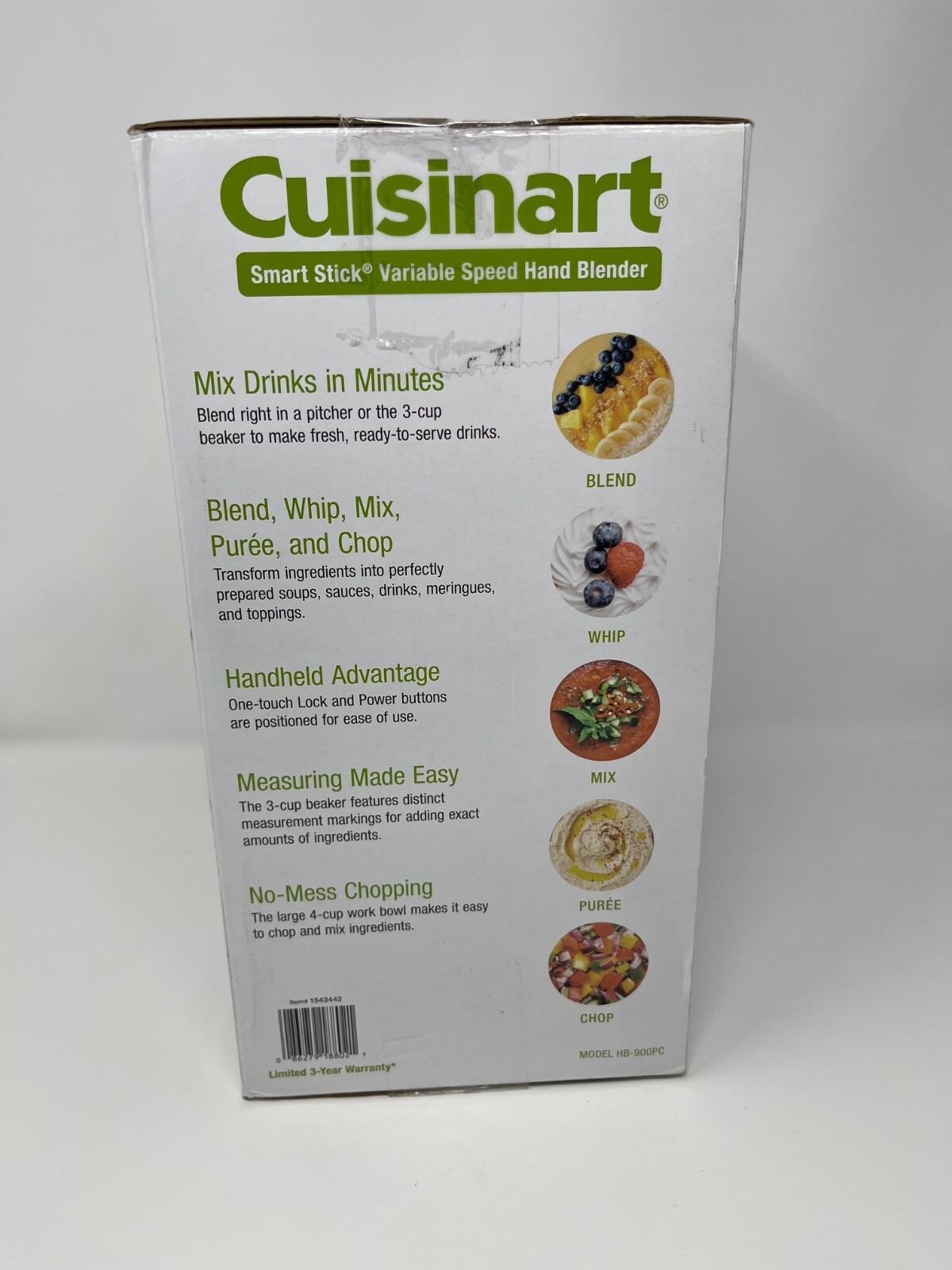 Cuisinart HB-900PC Immersion Hand Blender Smart Stick Variable Speed Storage Bag